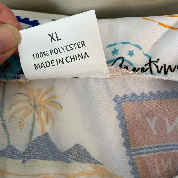 NY METS Stadium Promo Graphic Print Hawaiian Shirt XL Short Sleeve Tropical Post - Picture 4 of 7